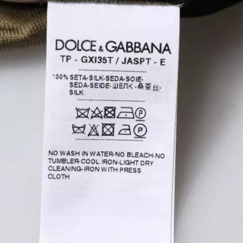 T-shirt polo à col montant multicolore à motif camouflage de Dolce & Gabbana