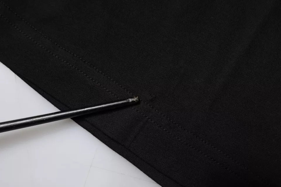 T-shirt à manches courtes en coton noir avec imprimé du logo Dolce & Gabbana