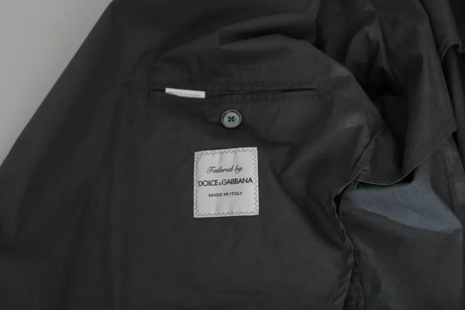 Dolce & Gabbana grijze, katoenen, enkelbrede, formele blazer