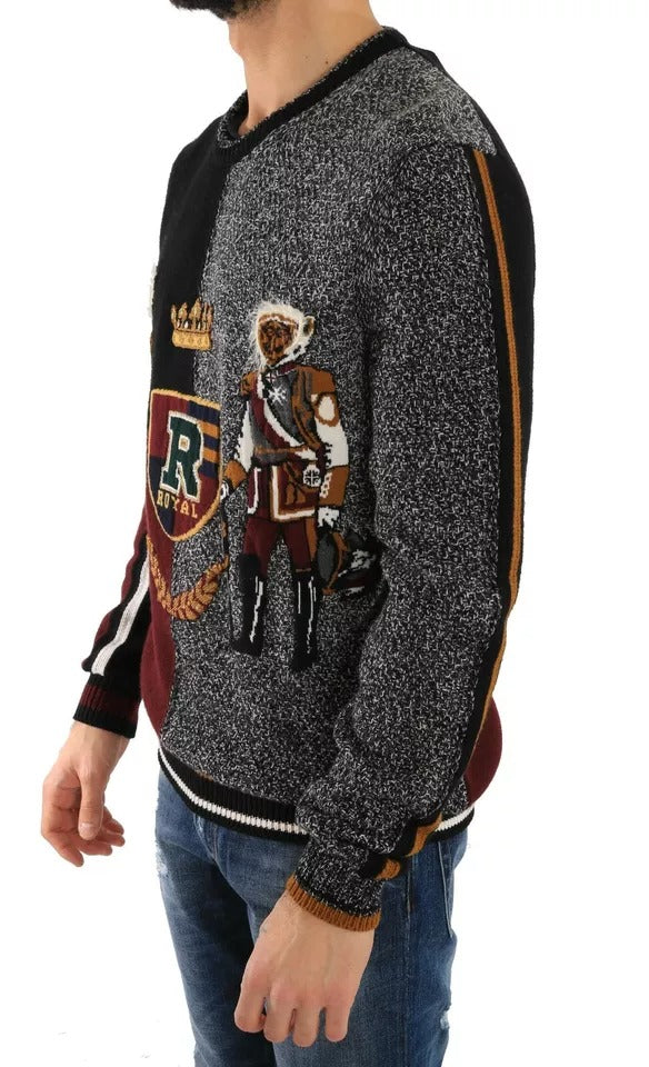 Dolce & Gabbana KING Knight Monkey gebreide trui van multicolor kasjmier en wol