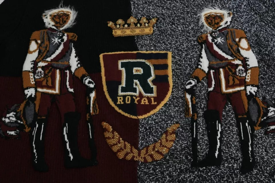 Dolce & Gabbana KING Knight Monkey gebreide trui van multicolor kasjmier en wol