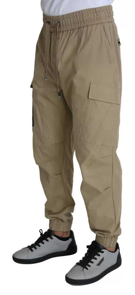 Dolce & Gabbana beige cargo broek met pin-up print