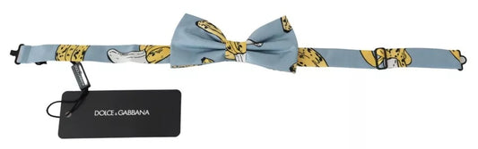 Dolce & Gabbana lichtblauwe bananenprint zijden herenstrik