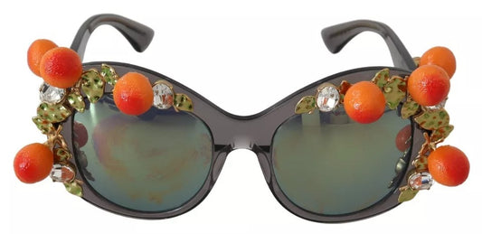 Dolce & Gabbana DG4283B Acetaat Kristallen Oranje Applicatie Zonnebril