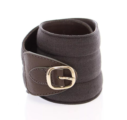 Dolce & Gabbana Bruine D&G Leren Linnen Logo Riem