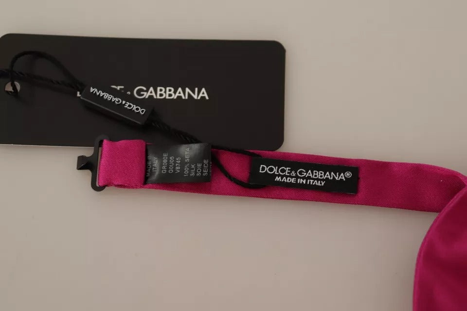Dolce & Gabbana Roze 100% Zijden Verstelbare Strik voor Heren