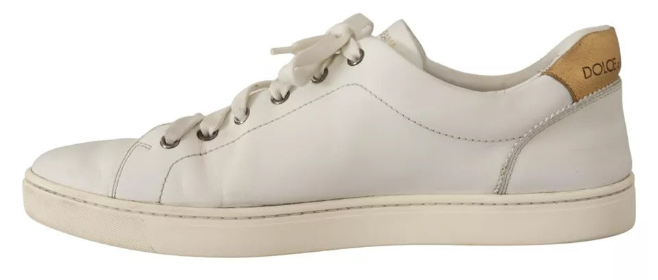 Dolce & Gabbana witte leren hartvormige lage sneakers