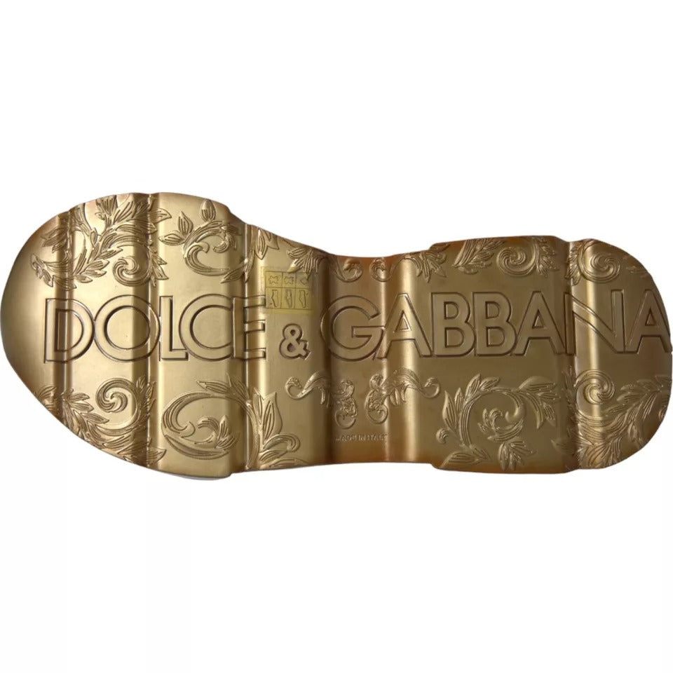 Dolce & Gabbana DAYMASTER leren sneakers in wit goud voor heren