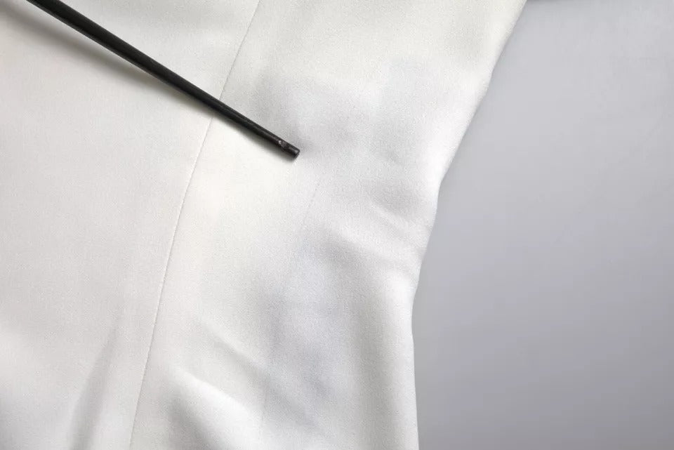 Top blanc en viscose à manches courtes et col rond de Dolce & Gabbana