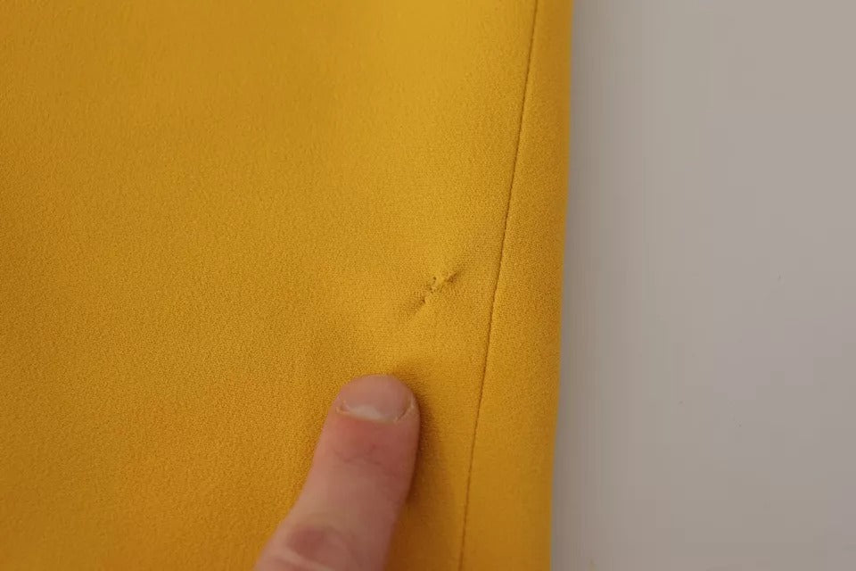 Dolce & Gabbana gele, mouwloze, midi-jurk van viscose