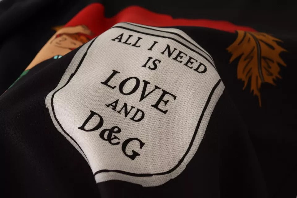 Dolce & Gabbana Zwarte Kapottekruis-print Hoodie Sweatshirt Trui
