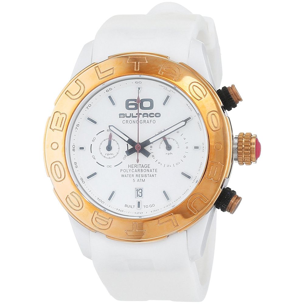 Montre Bultaco en caoutchouc blanc
