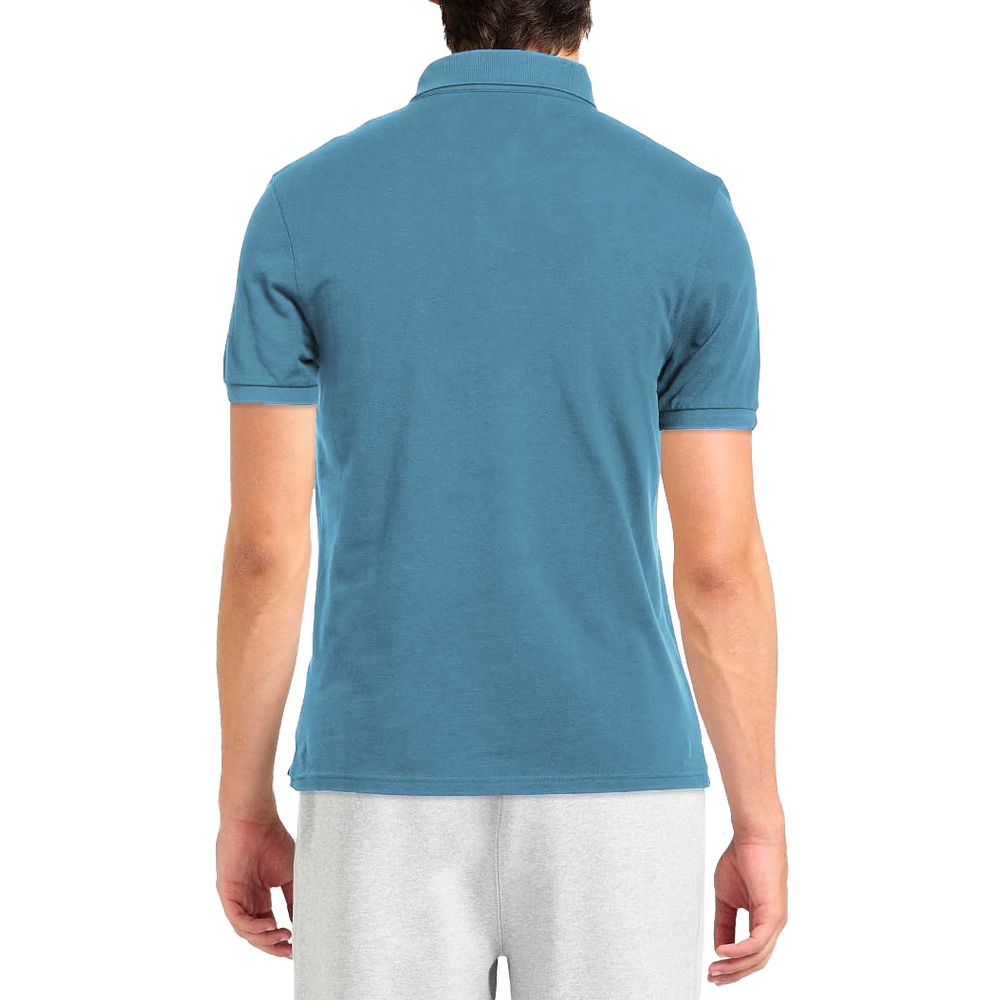Polo homme en coton bleu clair Alpha Studio
