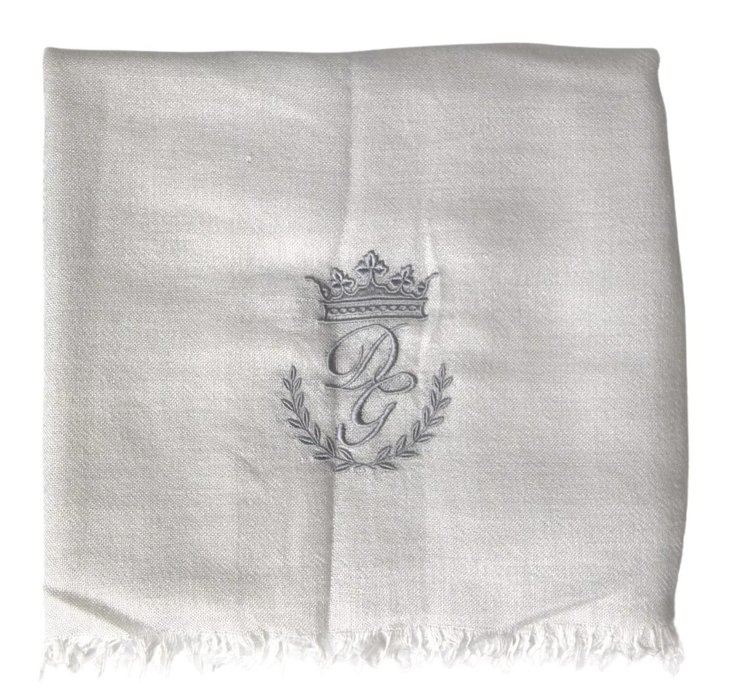 Écharpe châle à franges en cachemire gris Dolce & Gabbana