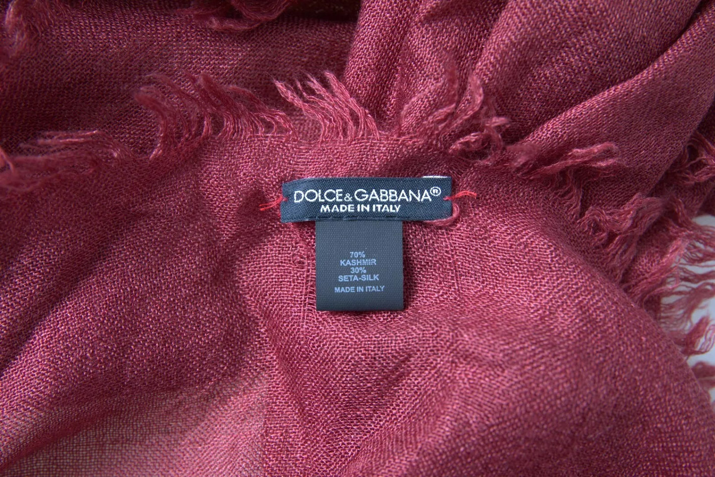 Écharpe châle à franges en cachemire marron Dolce & Gabbana