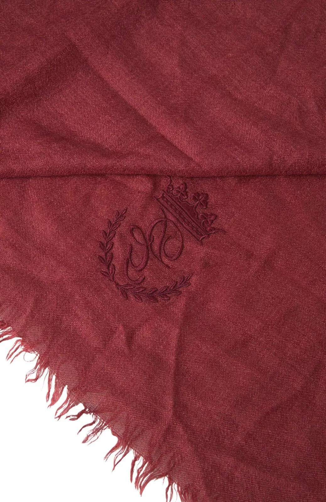 Écharpe châle à franges en cachemire marron Dolce & Gabbana