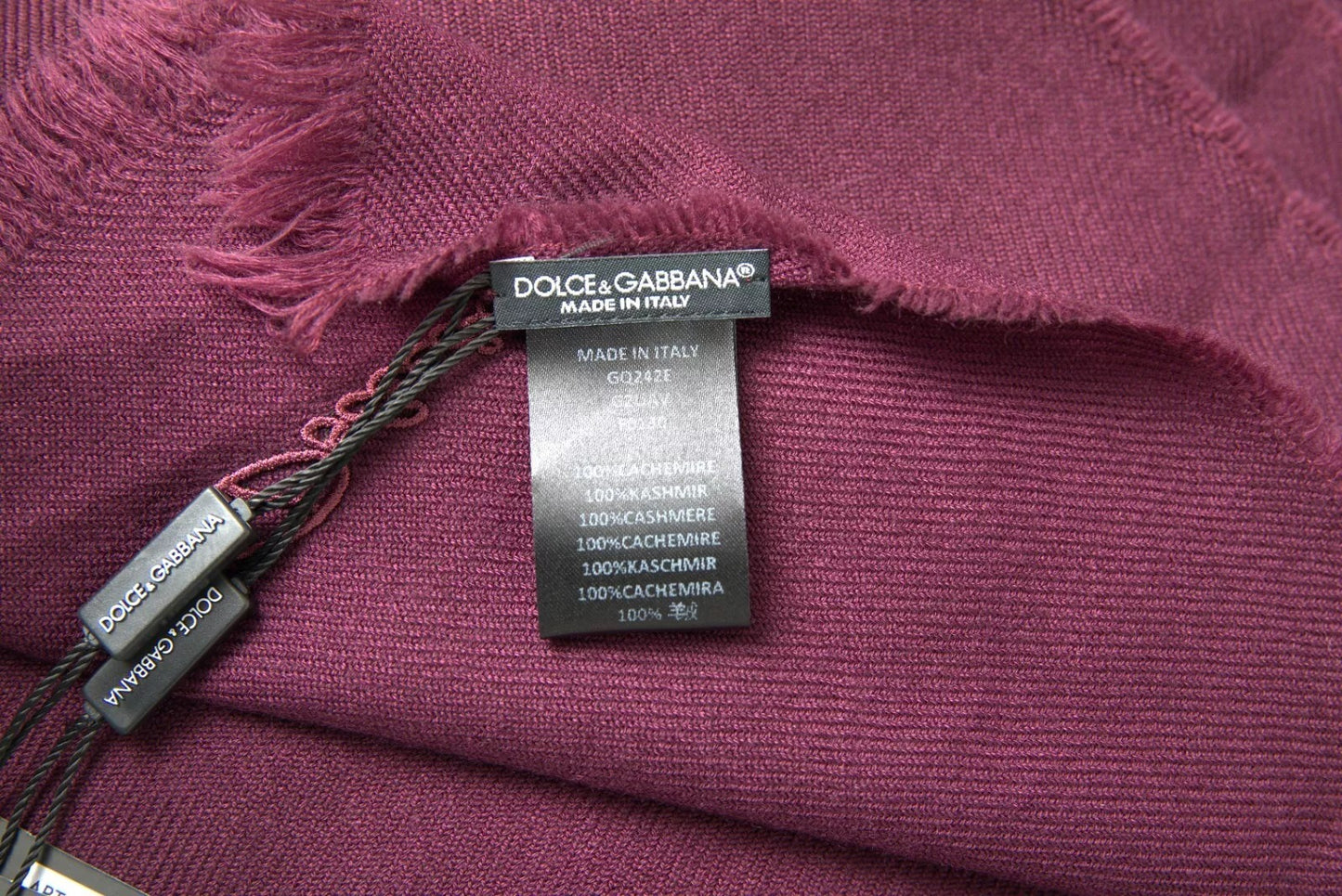 Dolce & Gabbana Paarse Kasjmier Gebreide Omslagdoek Sjaal