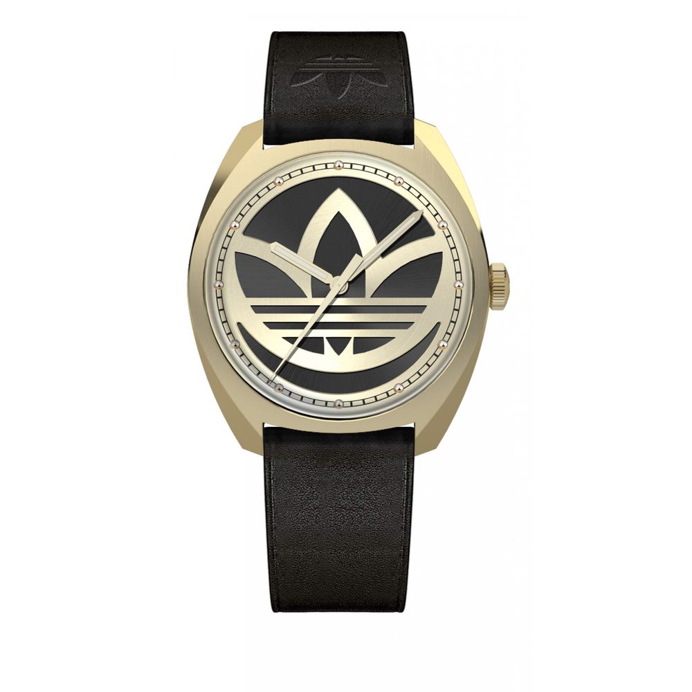 Adidas Zwart Leren Horloge