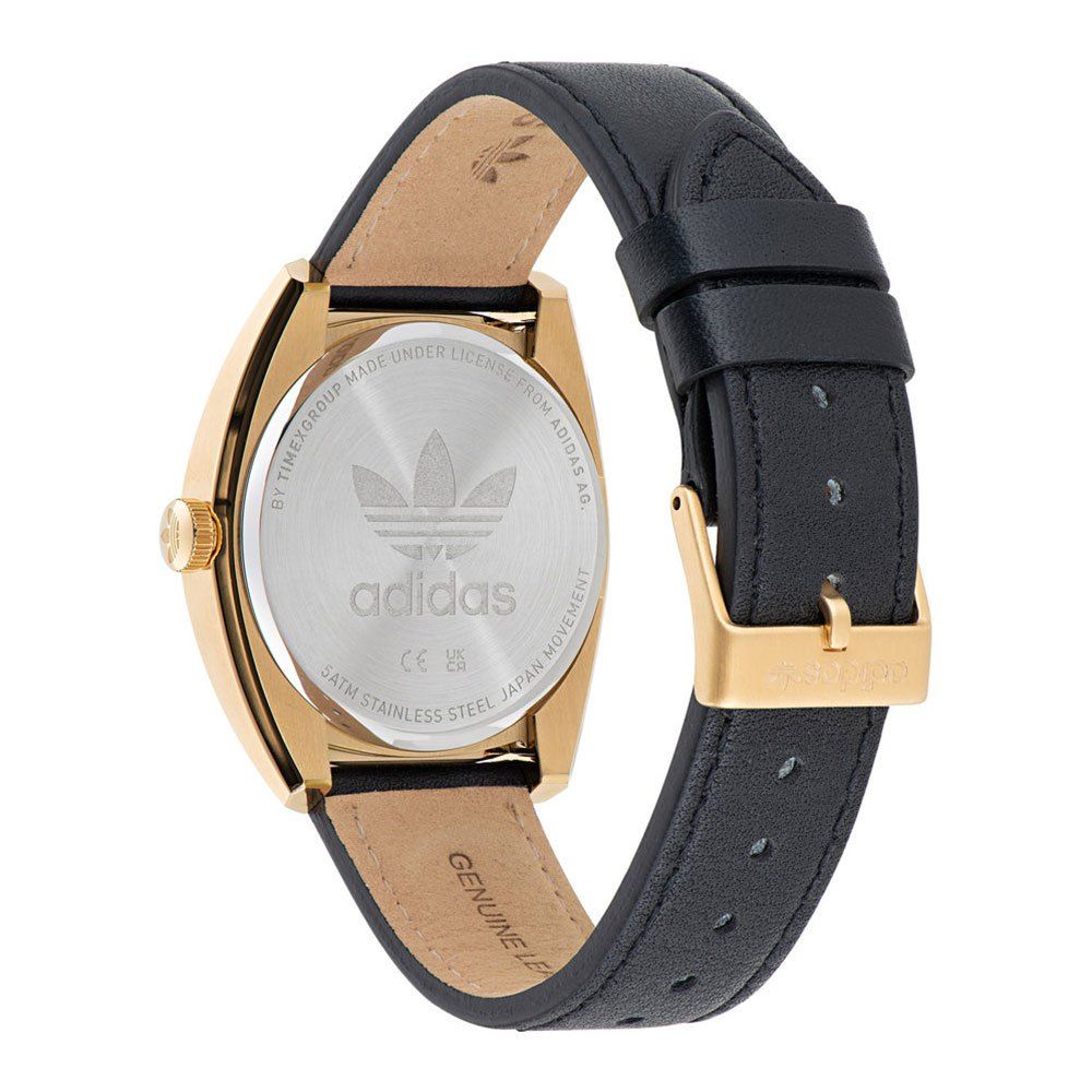Adidas Zwart Leren Horloge