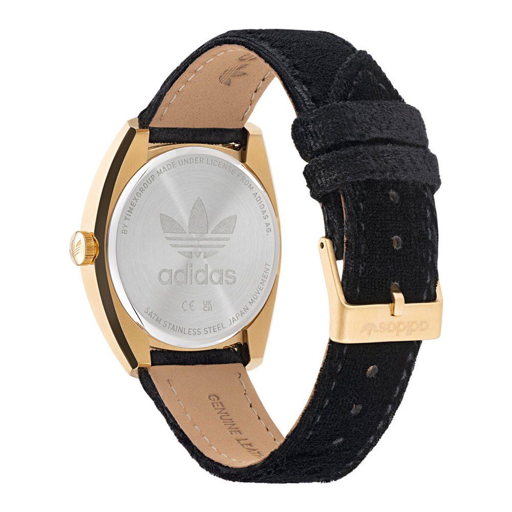 Adidas Zwart Leren Horloge