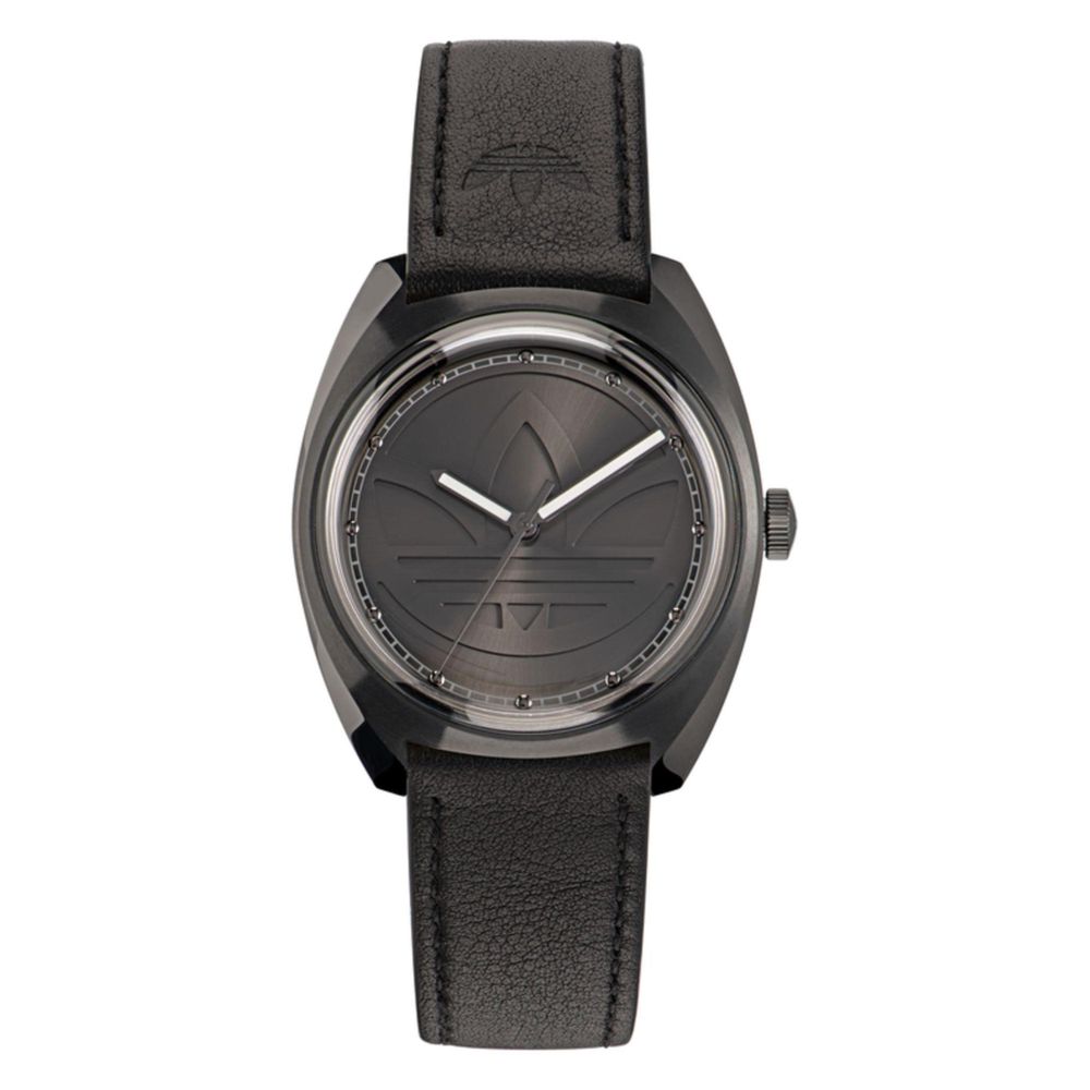 Adidas Zwart Leren Horloge
