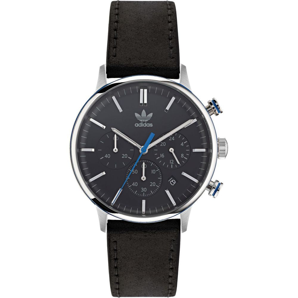 Adidas Zwart Leren Horloge
