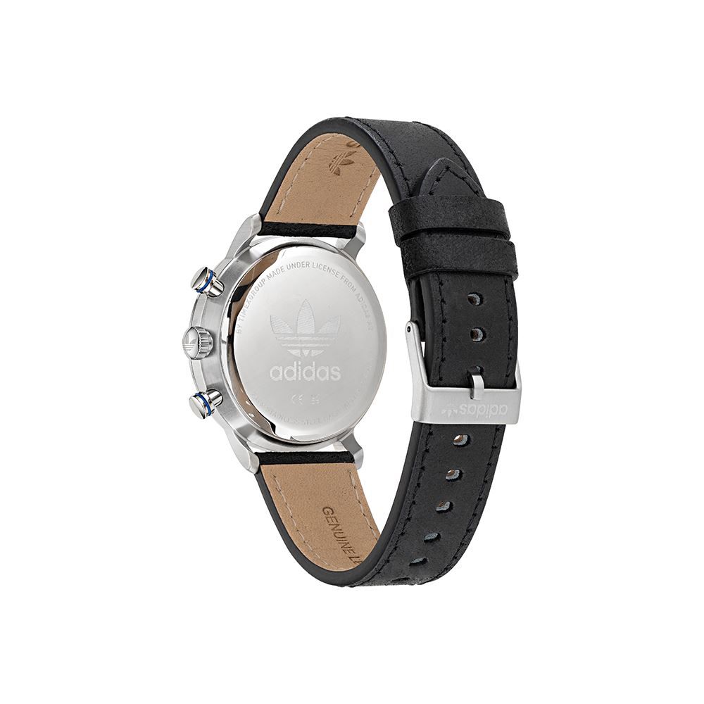 Adidas Zwart Leren Horloge