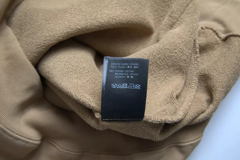 Pull à capuche en coton molleton bouclette brun avec logo de Balenciaga