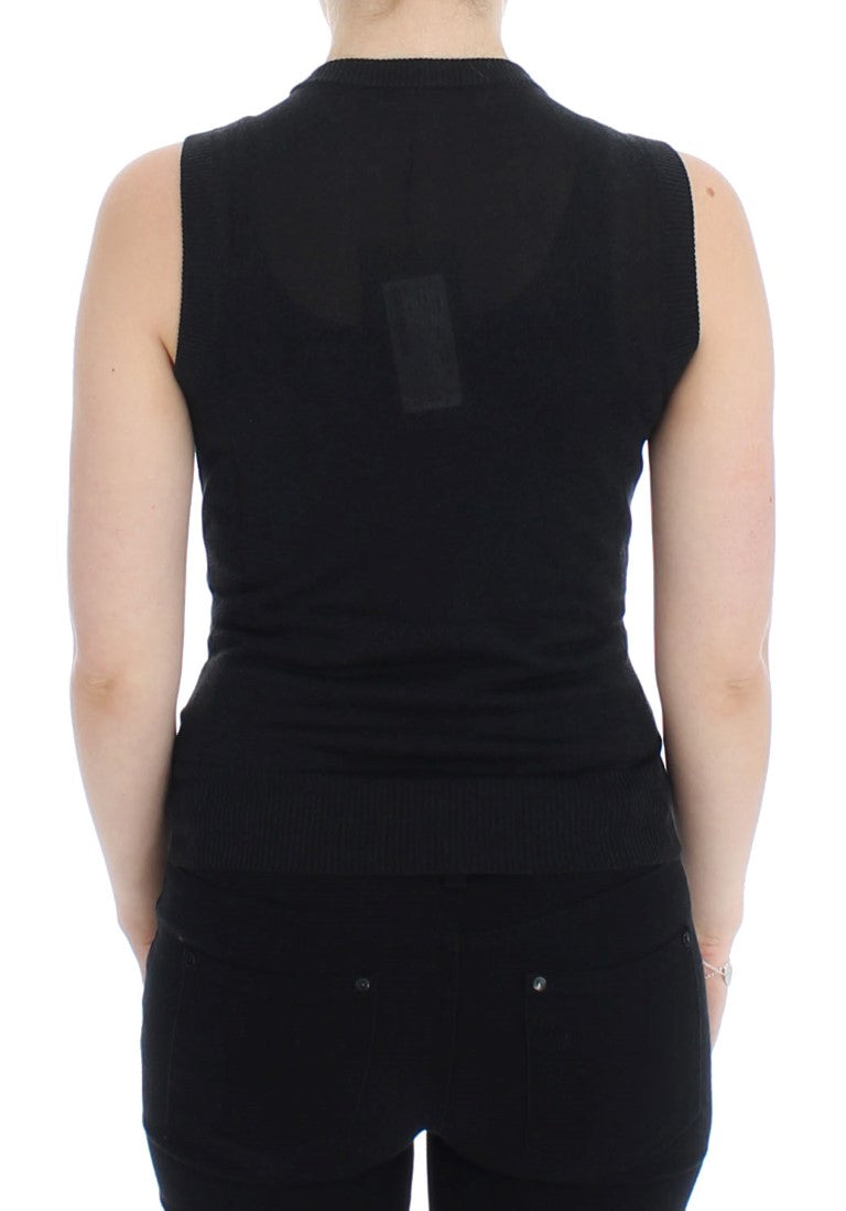 Gilet pull noir sans manches à col rond de Dolce & Gabbana