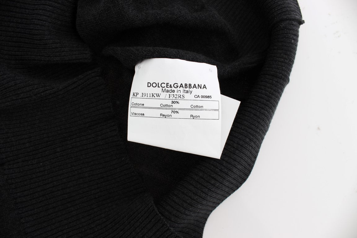 Gilet pull noir sans manches à col rond de Dolce & Gabbana