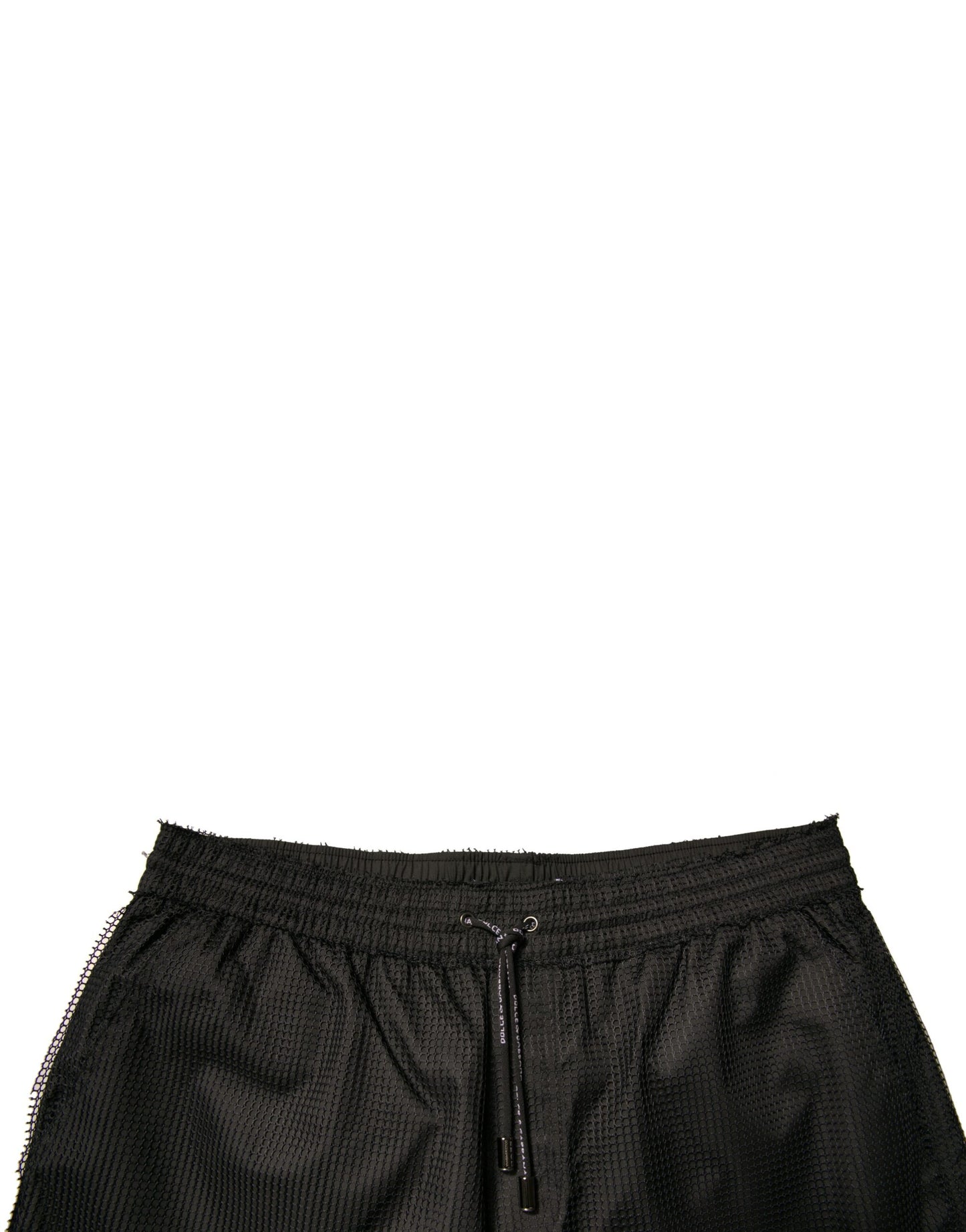 Dolce & Gabbana zwarte polyester jersey shorts met hoge taille