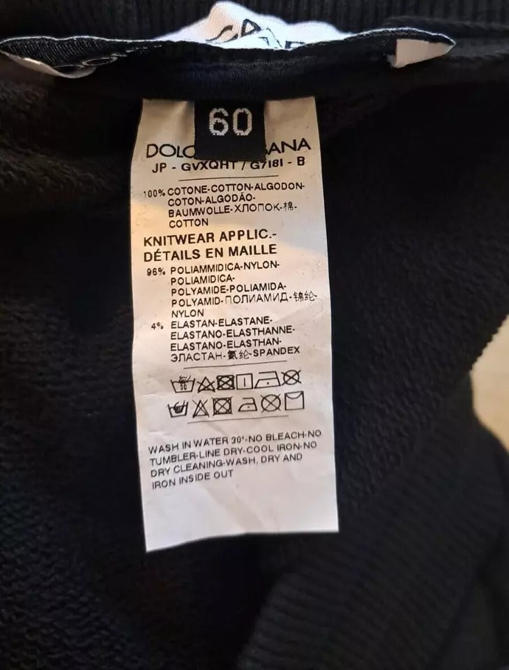 Pantalon de jogging en coton noir Dolce & Gabbana pour homme.