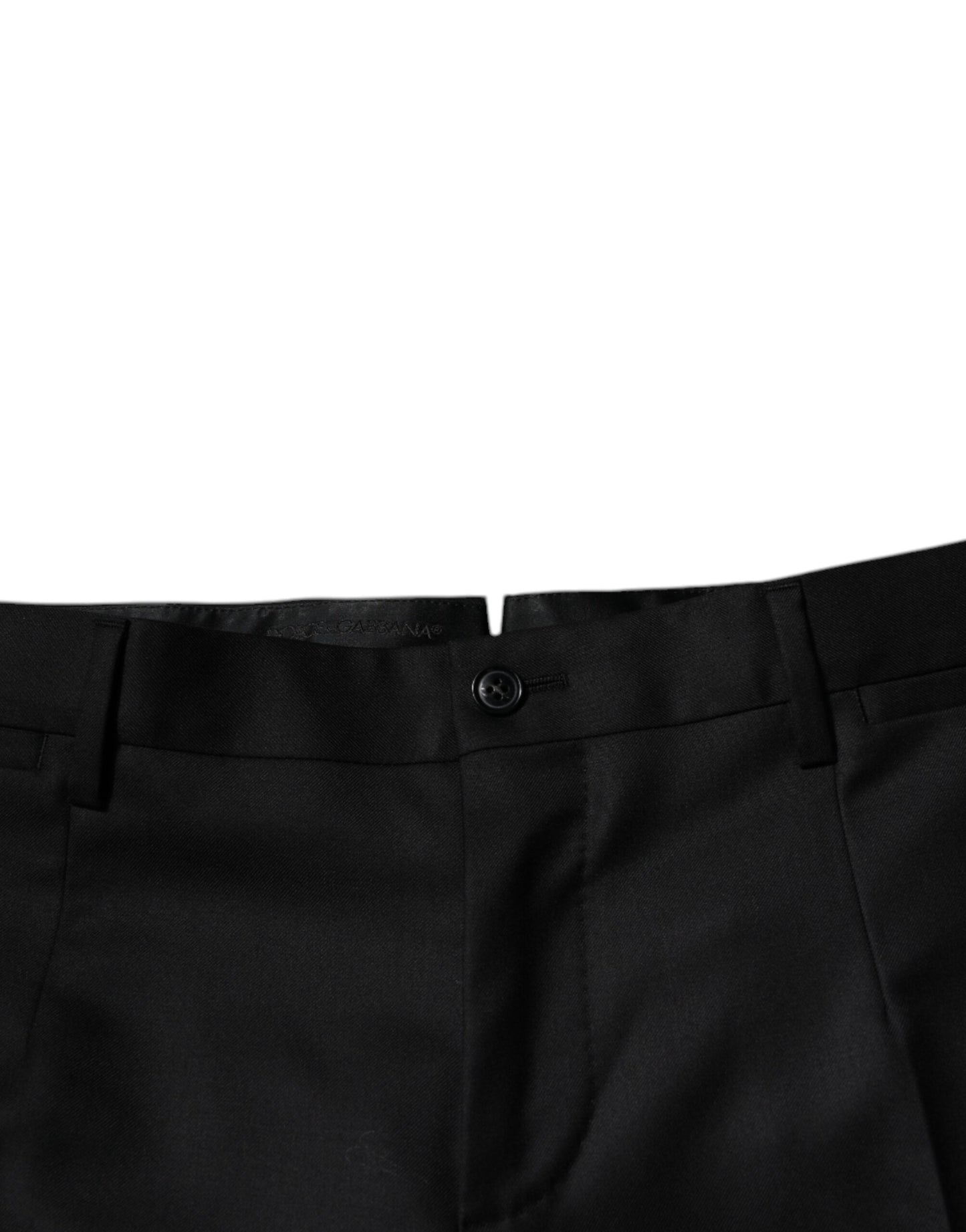 Pantalon tailleur noir en laine à coupe fuselée de Dolce & Gabbana