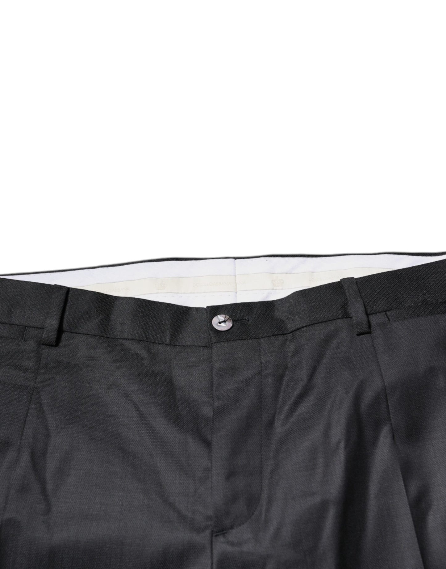 Pantalon tailleur noir en laine à coupe fuselée de Dolce & Gabbana