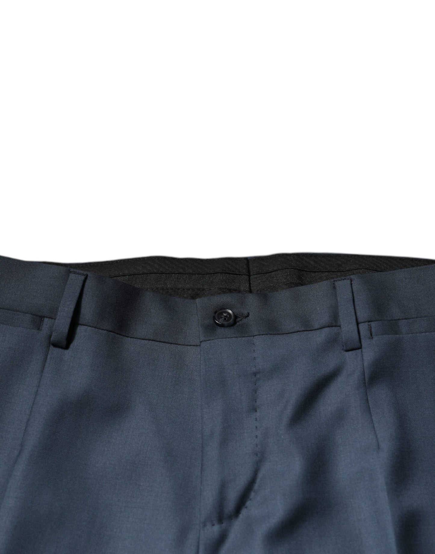 Pantalon tailleur droit bleu en laine de Dolce & Gabbana