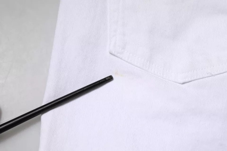 Dolce & Gabbana zwarte en witte katoenen skinny jeans met logo