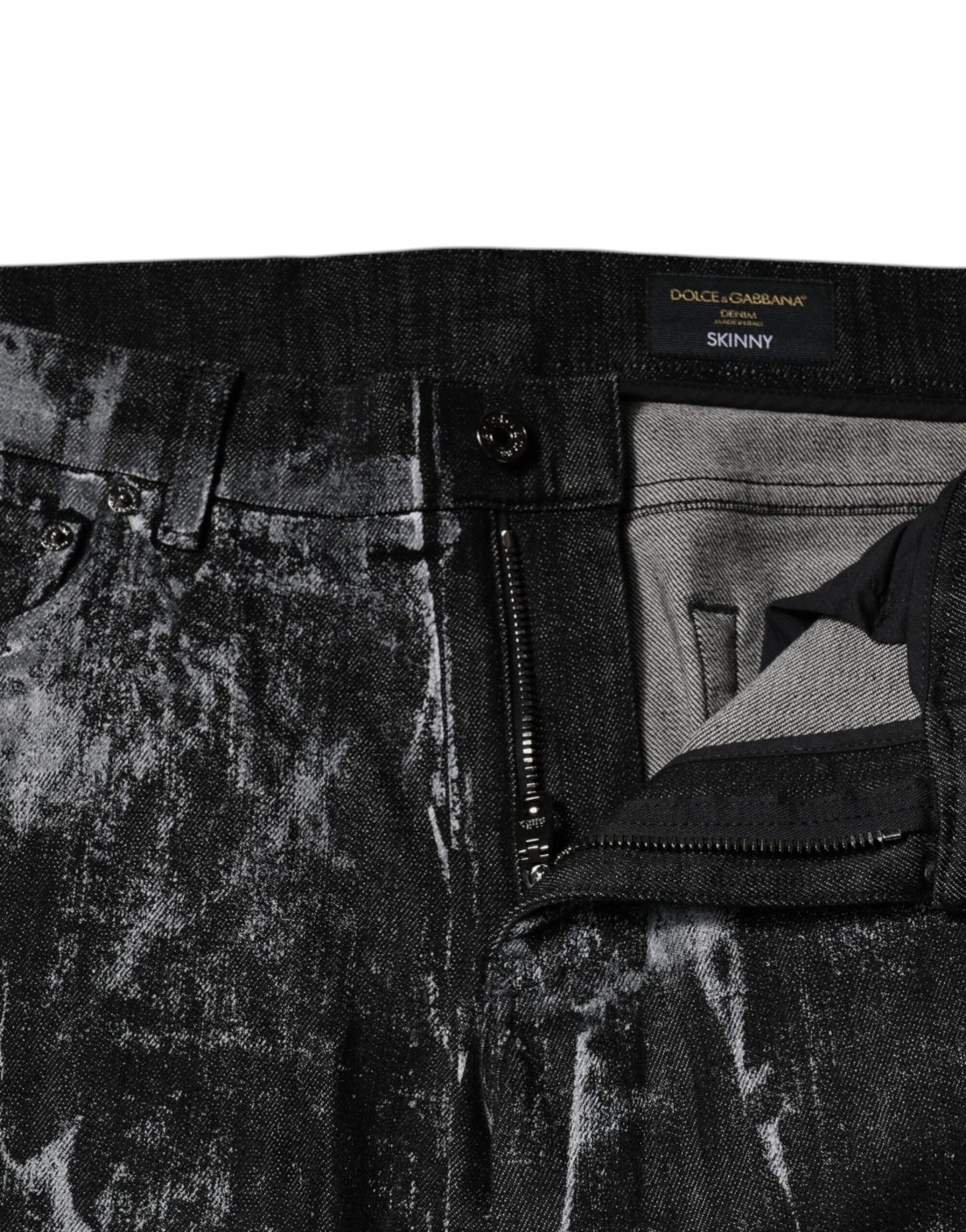 Jeans skinny en coton multicolore à motif tie-dye de Dolce & Gabbana