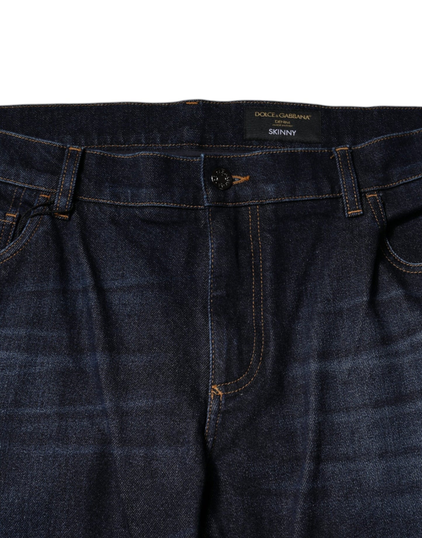 Jeans skinny en coton bleu foncé Dolce & Gabbana