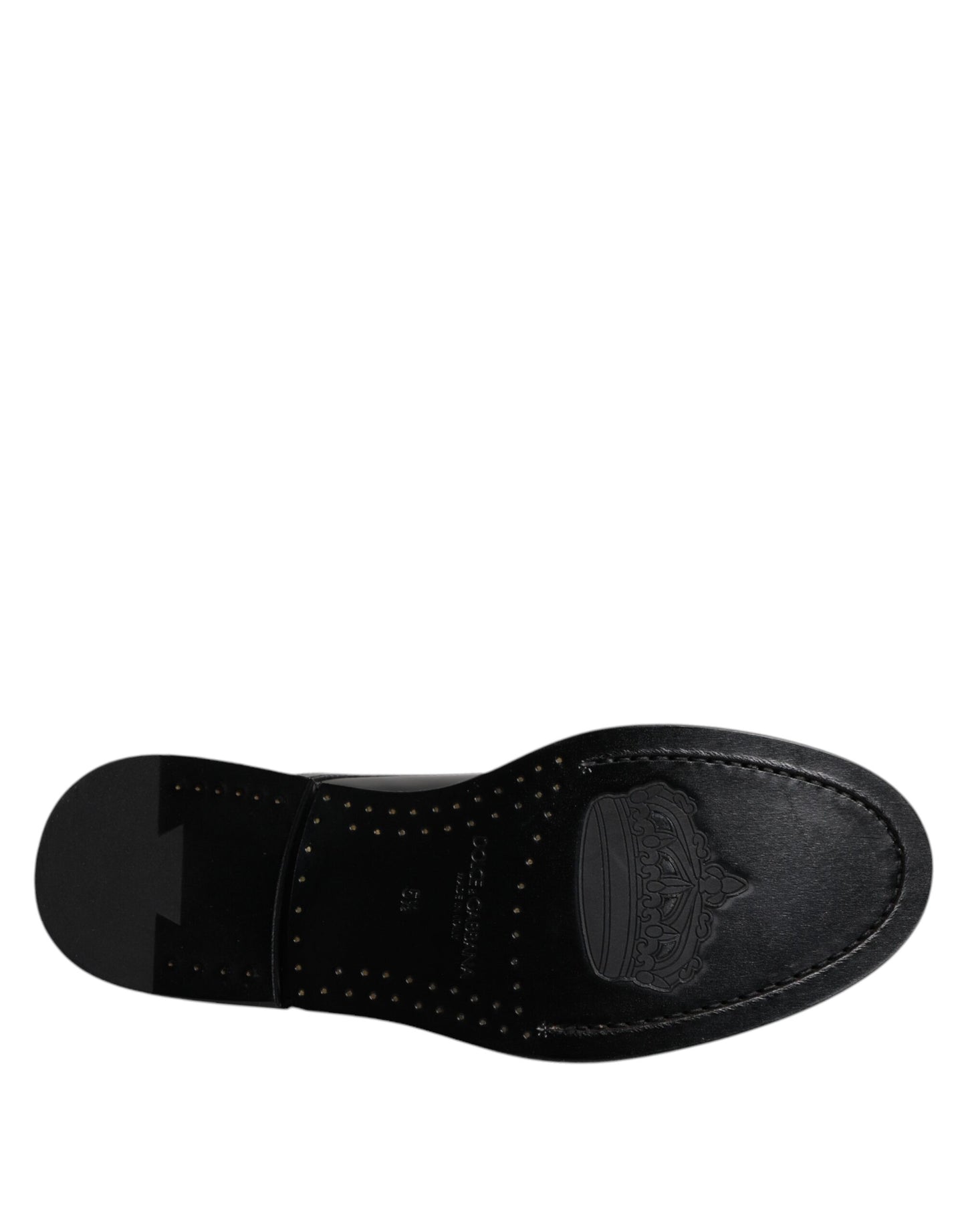 Dolce & Gabbana zwarte leren patentleren formele schoenen met vetersluiting.