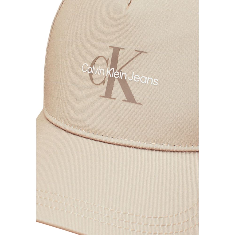 Calvin Klein Jeans Beige Gerecycled Polyester Petten Honkbalpet