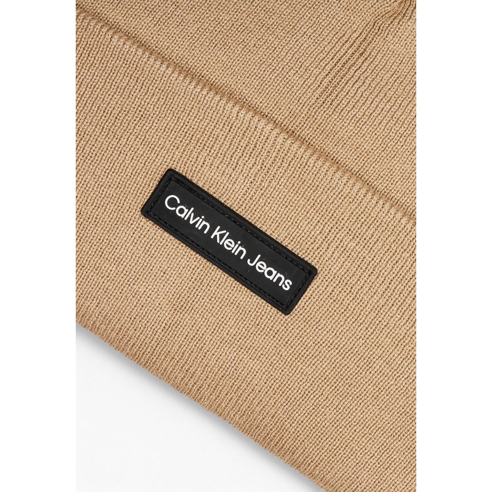 Calvin Klein Jeans Beige Gerecycled Polyester Petten Honkbalpet