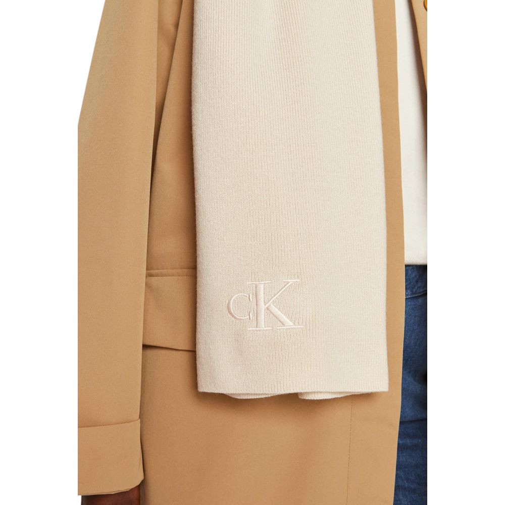 Calvin Klein crèmekleurige sjaal van gerecycled polyester