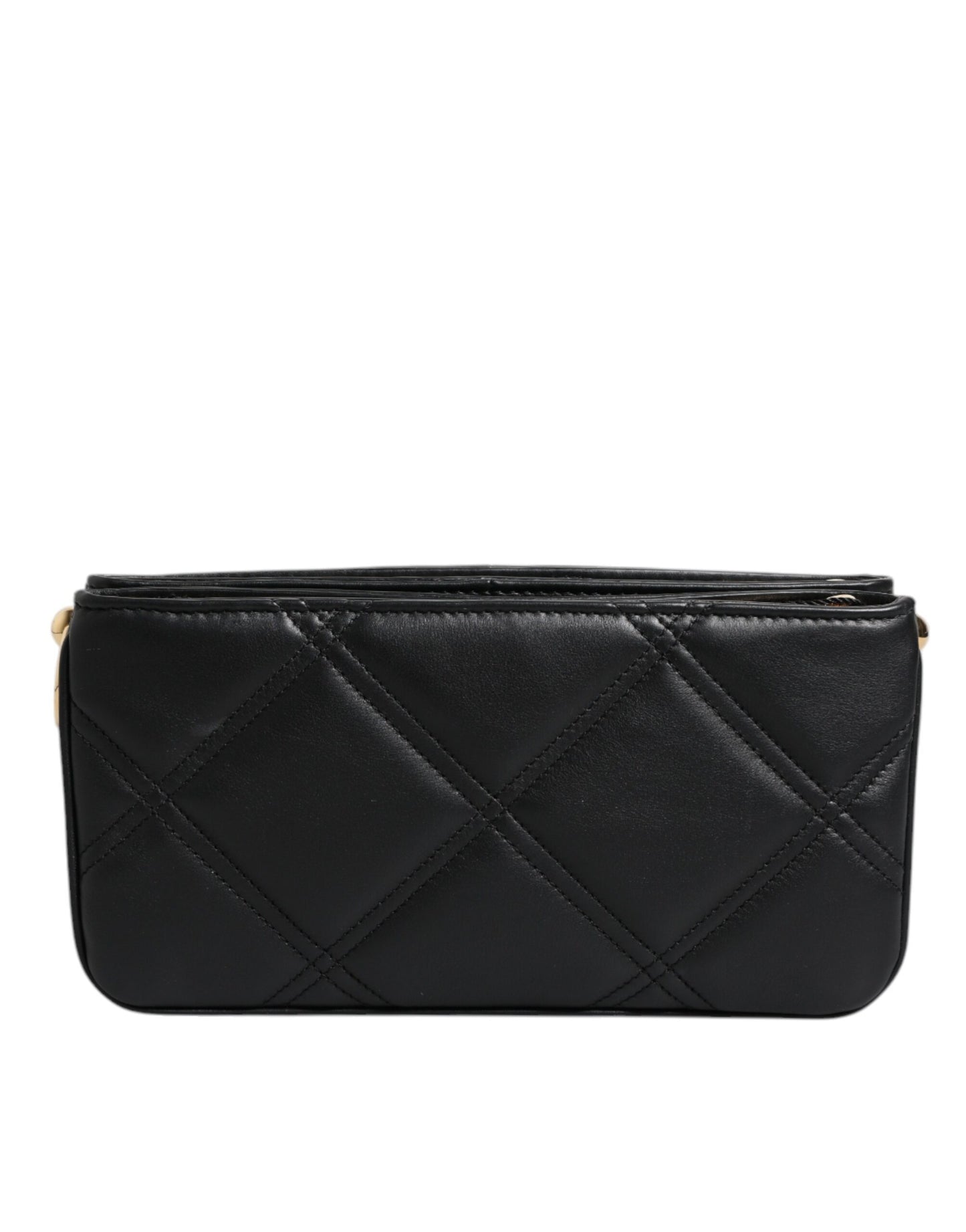 Sac à bandoulière Dolce & Gabbana en cuir noir orné de cristaux et de logo