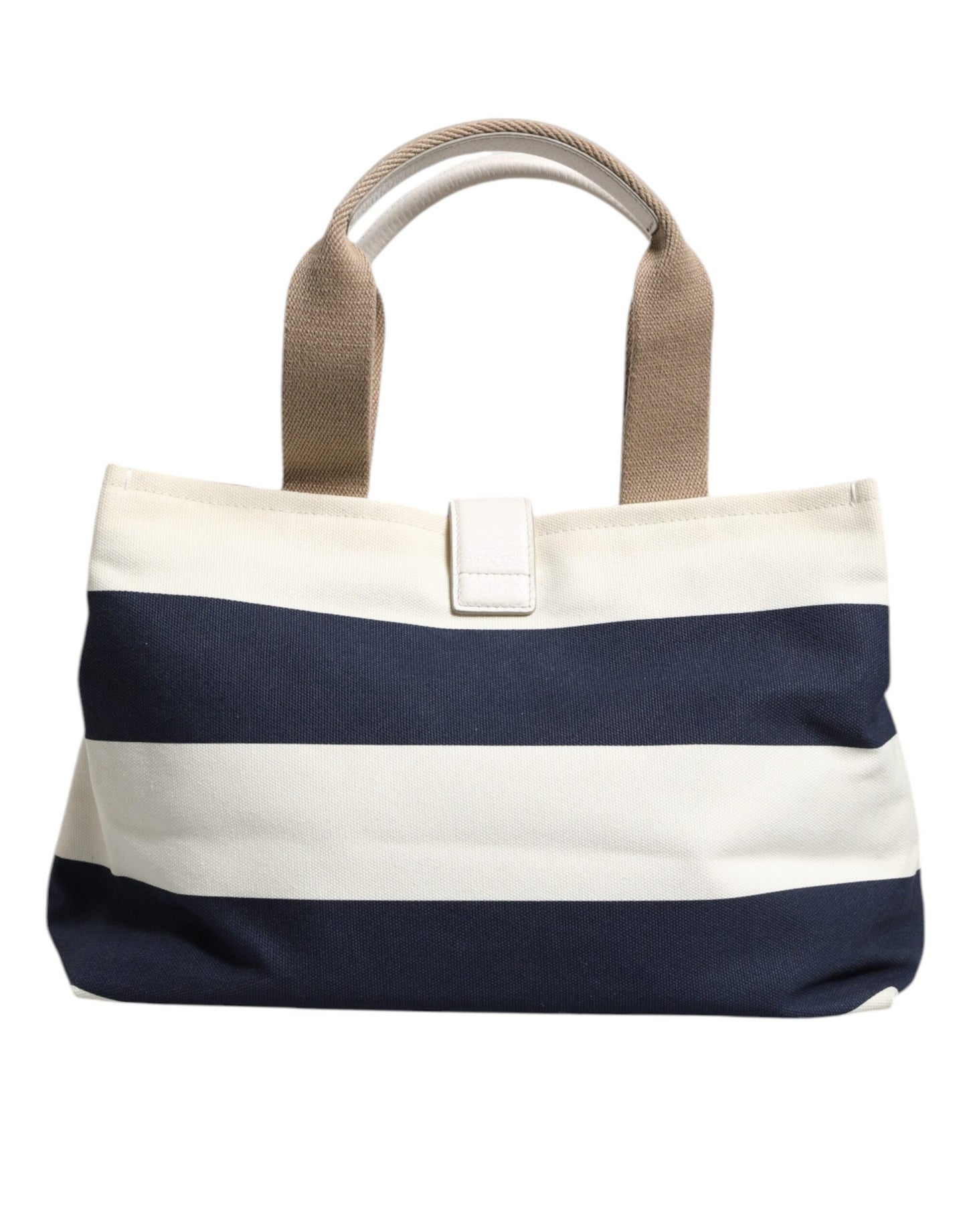 Sac fourre-tout à poignée supérieure en toile rayée blanc bleu marine Dolce & Gabbana