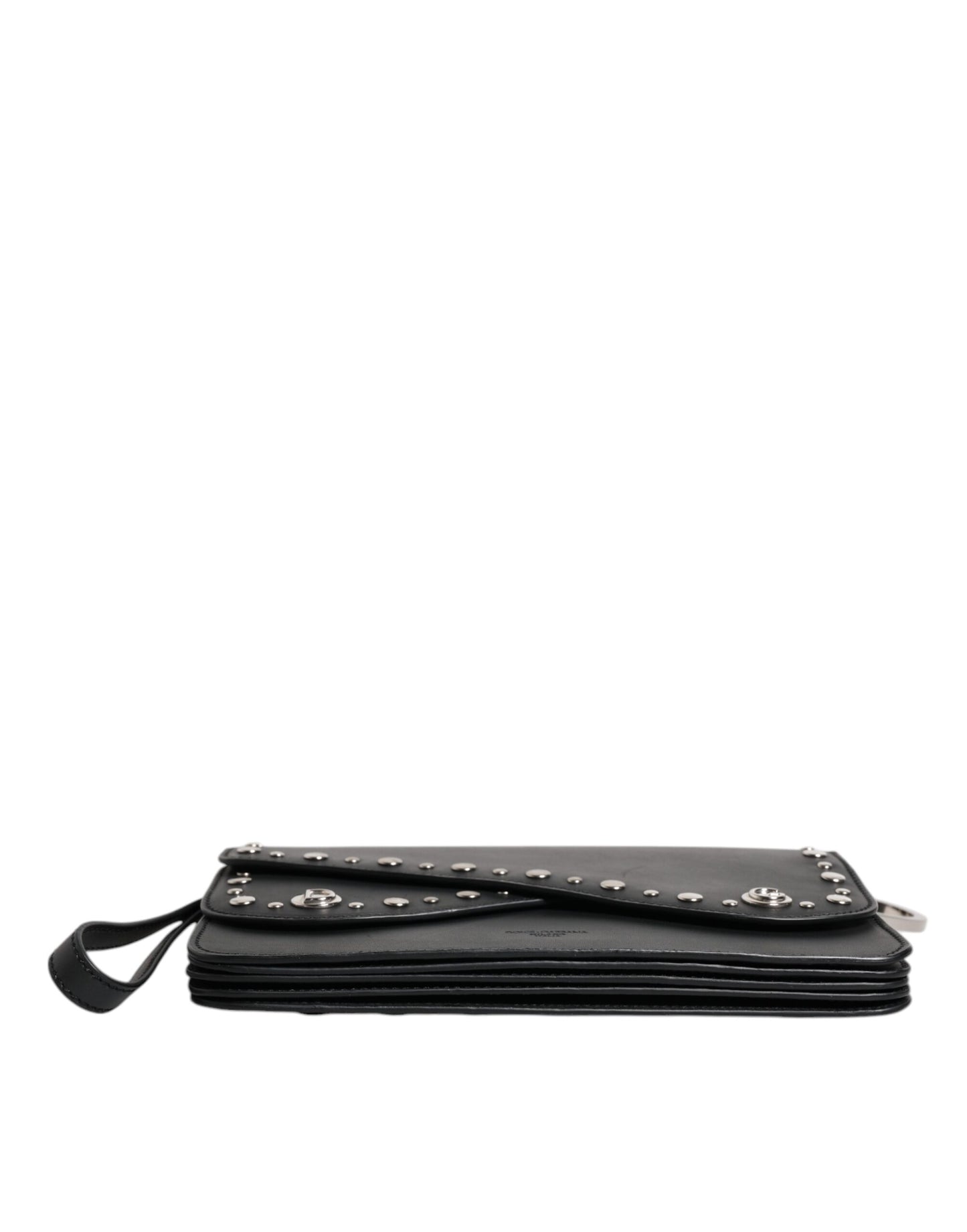 Petit sac à bandoulière clouté en cuir noir Dolce & Gabbana