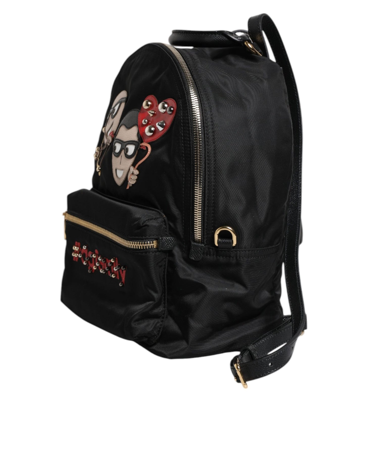 Sac à dos Dolce & Gabbana en nylon noir #DGFAMILY VULCANO orné