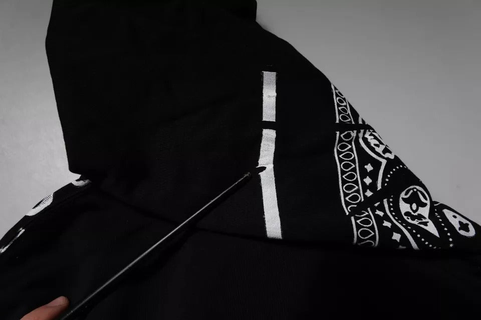 Sweat à capuche homme noir à motif bandana Dolce & Gabbana