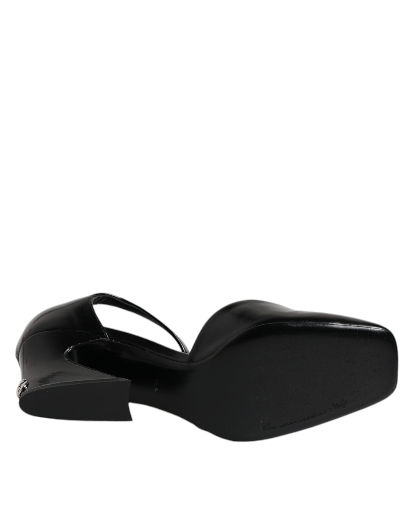 Sandales à bride cheville Jackie en cuir noir de Dolce & Gabbana