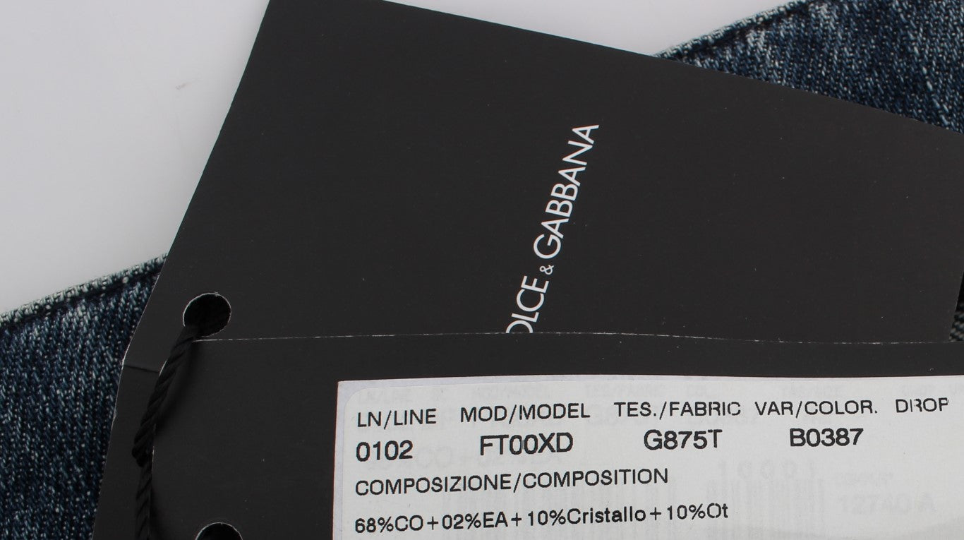 Dolce & Gabbana jeans met kristallen rozen en hartjes