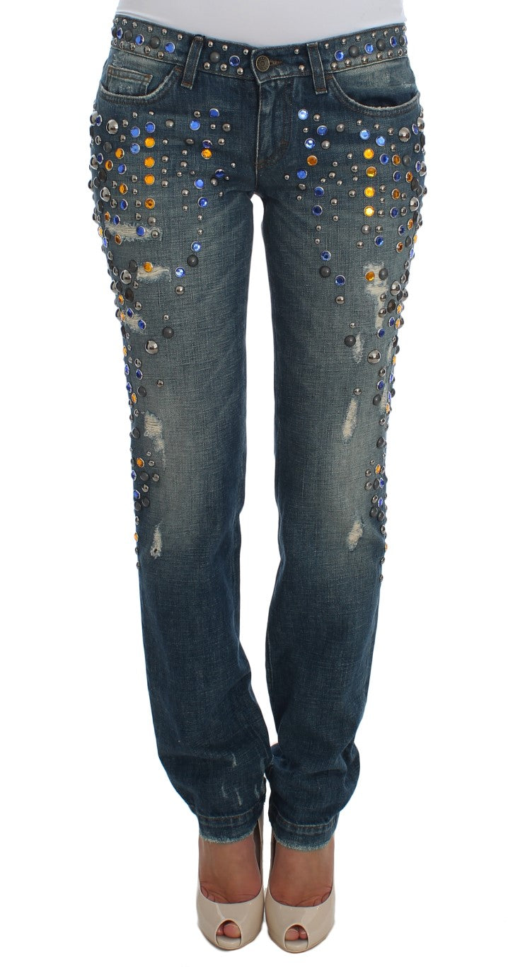 Jeans slim GIRLY ornés de cristaux de Dolce & Gabbana